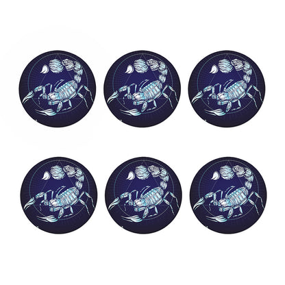 Astrological Scorpio Sign Print Coaster Set