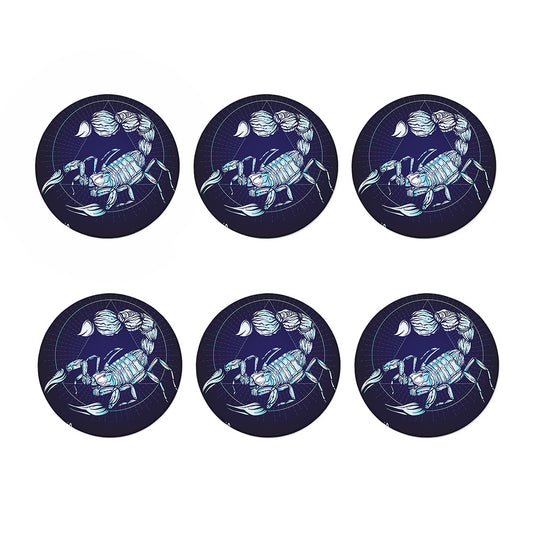 Astrological Scorpio Sign Print Coaster Set