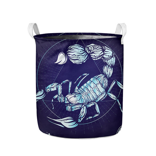 Astrological Scorpio Sign Print Collapsible Laundry Basket