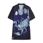 Astrological Scorpio Sign Print Cotton Hawaiian Shirt