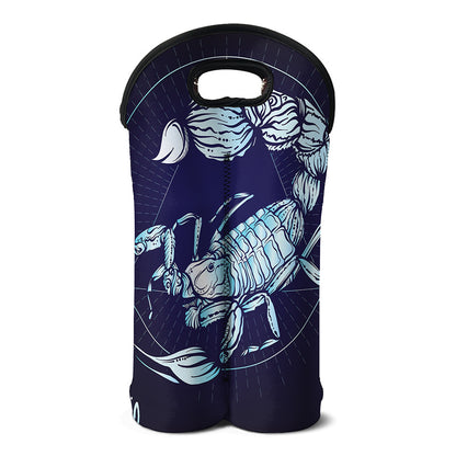 Astrological Scorpio Sign Print Double Neoprene Wine Tote