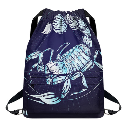 Astrological Scorpio Sign Print Drawstring Backpack