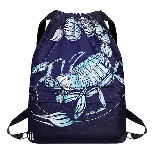 Astrological Scorpio Sign Print Drawstring Backpack