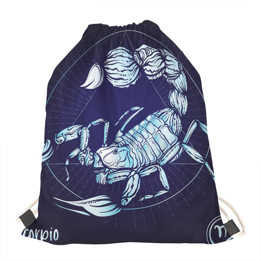 Astrological Scorpio Sign Print Drawstring Bag