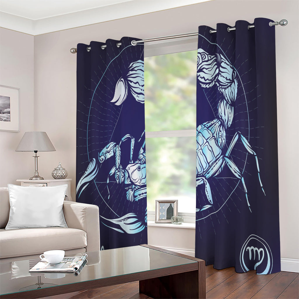 Astrological Scorpio Sign Print Extra Wide Grommet Curtains