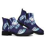 Astrological Scorpio Sign Print Flat Ankle Boots