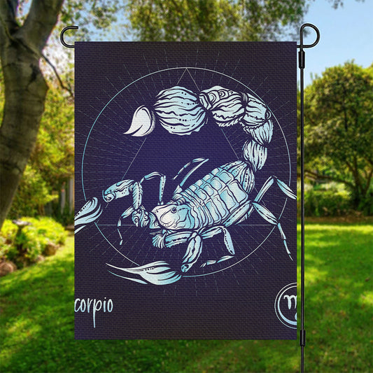 Astrological Scorpio Sign Print Garden Flag