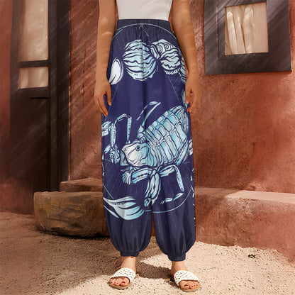 Astrological Scorpio Sign Print Harem Pants