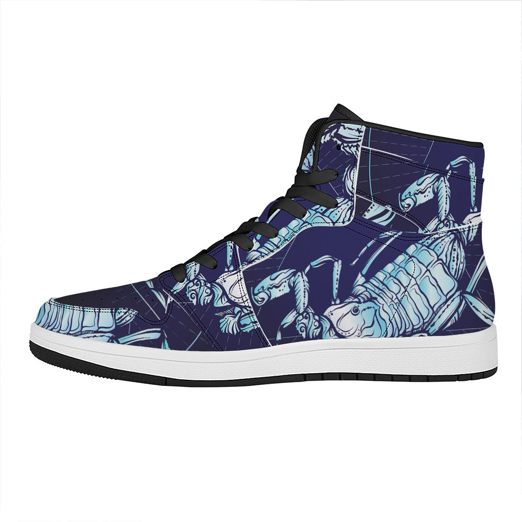 Astrological Scorpio Sign Print High Top Leather Sneakers