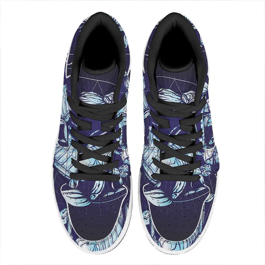 Astrological Scorpio Sign Print High Top Leather Sneakers