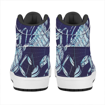 Astrological Scorpio Sign Print High Top Leather Sneakers