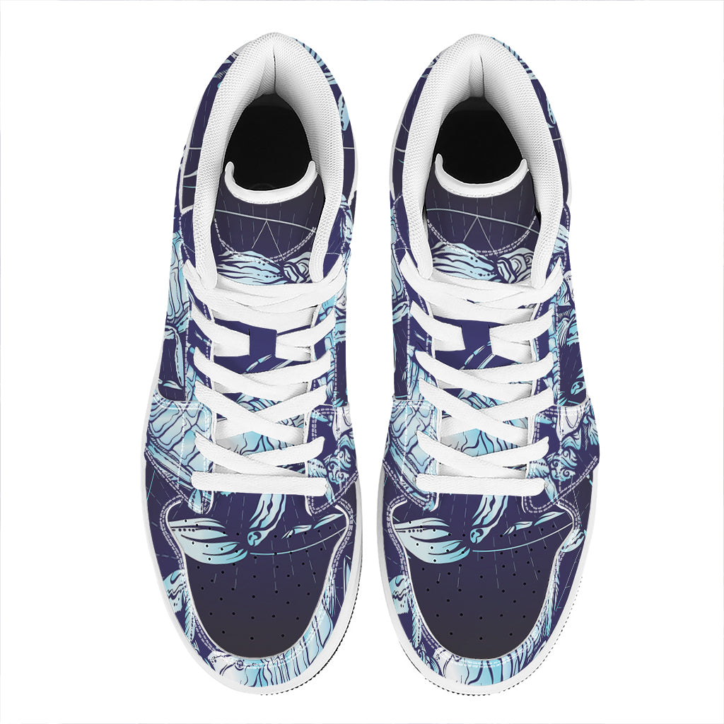 Astrological Scorpio Sign Print High Top Leather Sneakers
