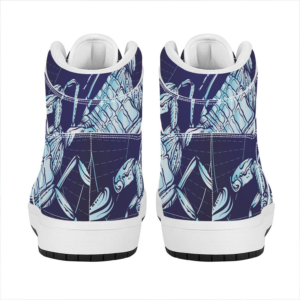 Astrological Scorpio Sign Print High Top Leather Sneakers