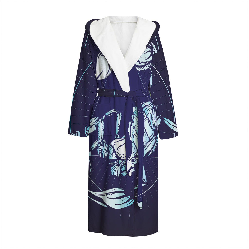 Astrological Scorpio Sign Print Hooded Bathrobe