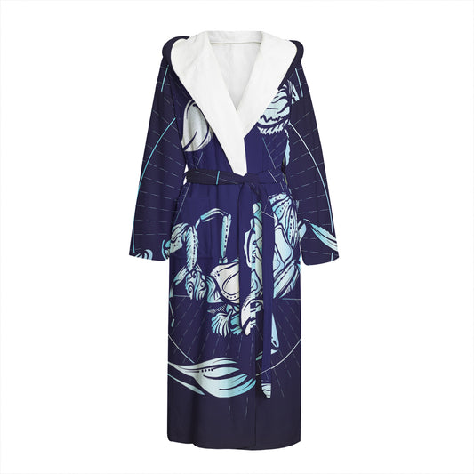 Astrological Scorpio Sign Print Hooded Bathrobe