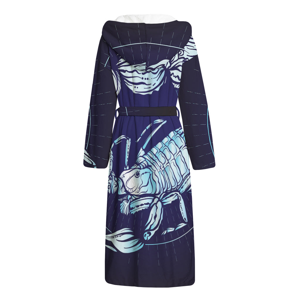 Astrological Scorpio Sign Print Hooded Bathrobe