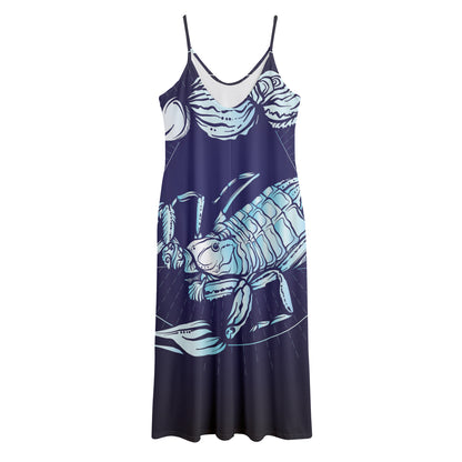 Astrological Scorpio Sign Print Jersey Midi Cami Dress