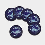 Astrological Scorpio Sign Print Leather Coaster Set