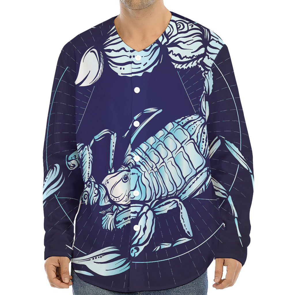 Astrological Scorpio Sign Print Long Sleeve Baseball Jersey