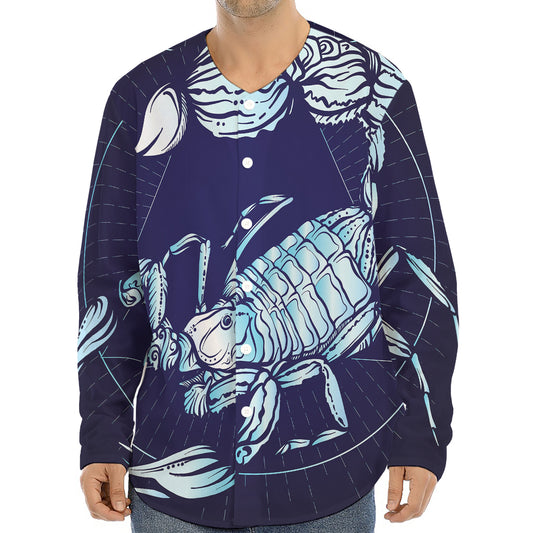 Astrological Scorpio Sign Print Long Sleeve Baseball Jersey