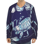 Astrological Scorpio Sign Print Long Sleeve Baseball Jersey