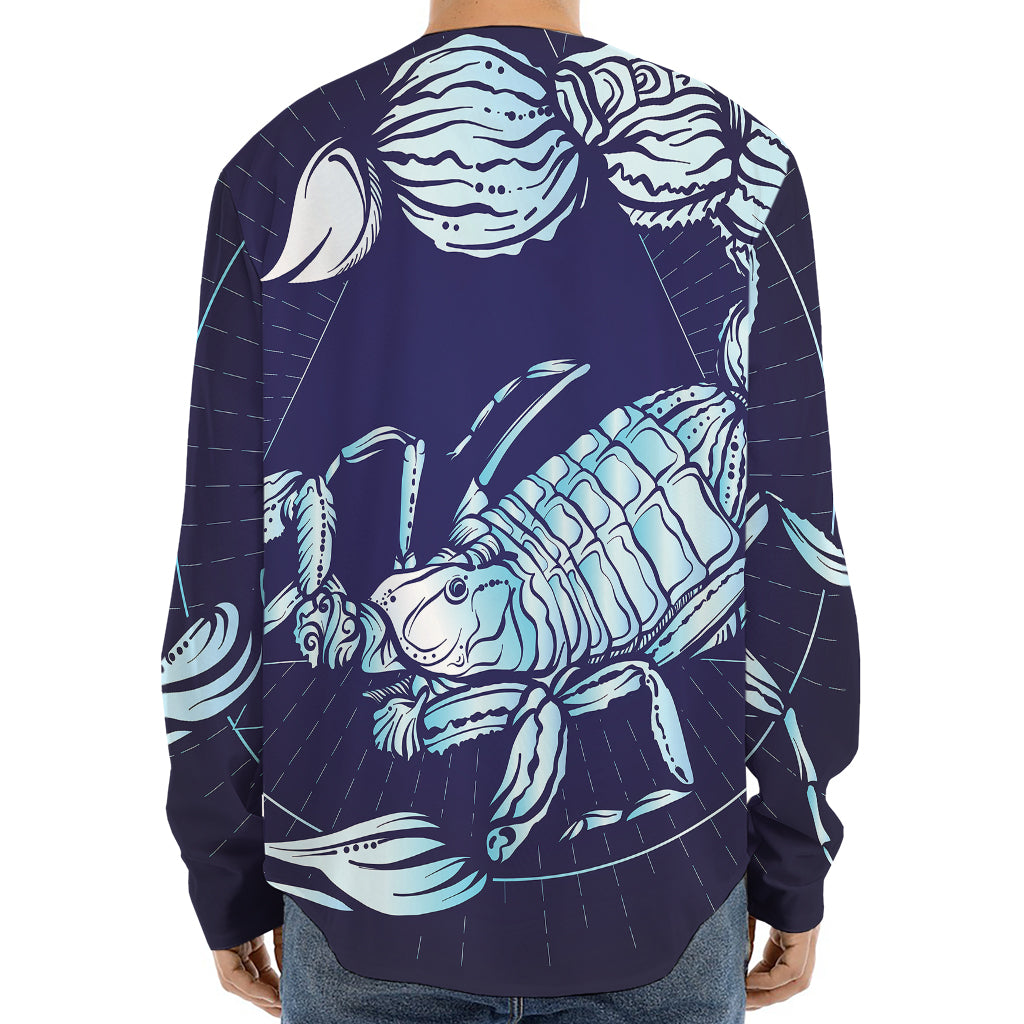 Astrological Scorpio Sign Print Long Sleeve Baseball Jersey
