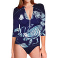 Astrological Scorpio Sign Print Long Sleeve Swimsuit