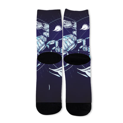 Astrological Scorpio Sign Print Long Socks