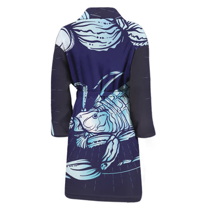 Astrological Scorpio Sign Print Men's Bathrobe