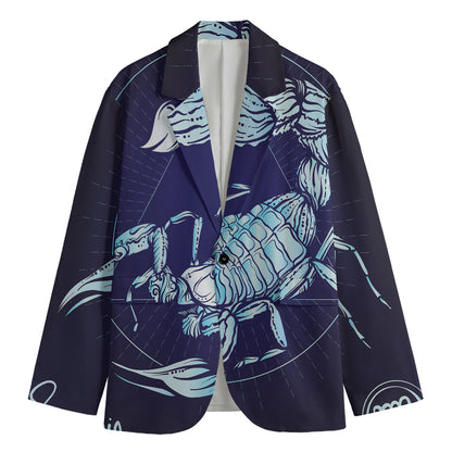 Astrological Scorpio Sign Print Men's Cotton Blazer