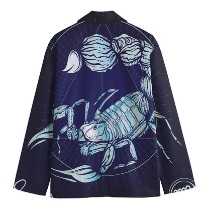 Astrological Scorpio Sign Print Men's Cotton Blazer