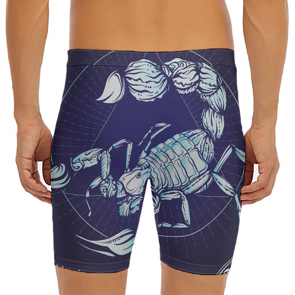 Astrological Scorpio Sign Print Men's Long Boxer Briefs