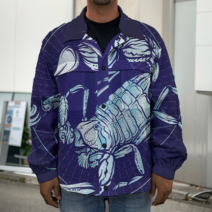 Astrological Scorpio Sign Print Men's Shirt Jacket