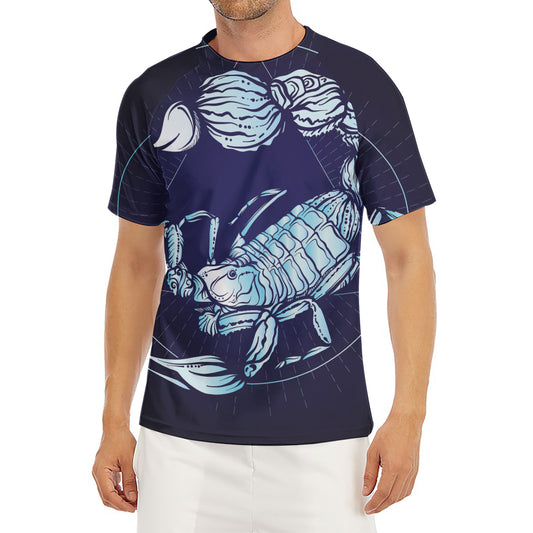 Astrological Scorpio Sign Print Men's Short Sleeve Rash Guard