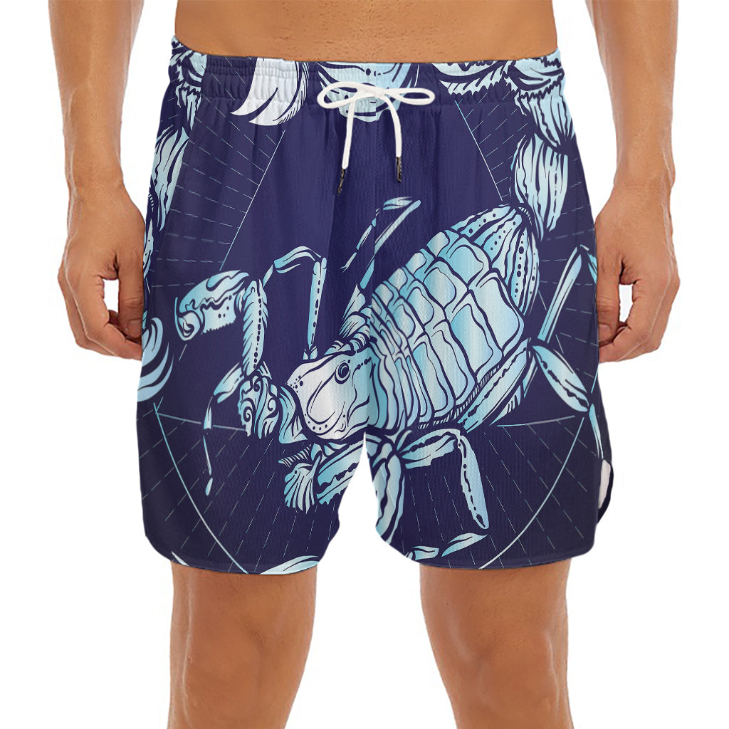 Astrological Scorpio Sign Print Men's Split Running Shorts