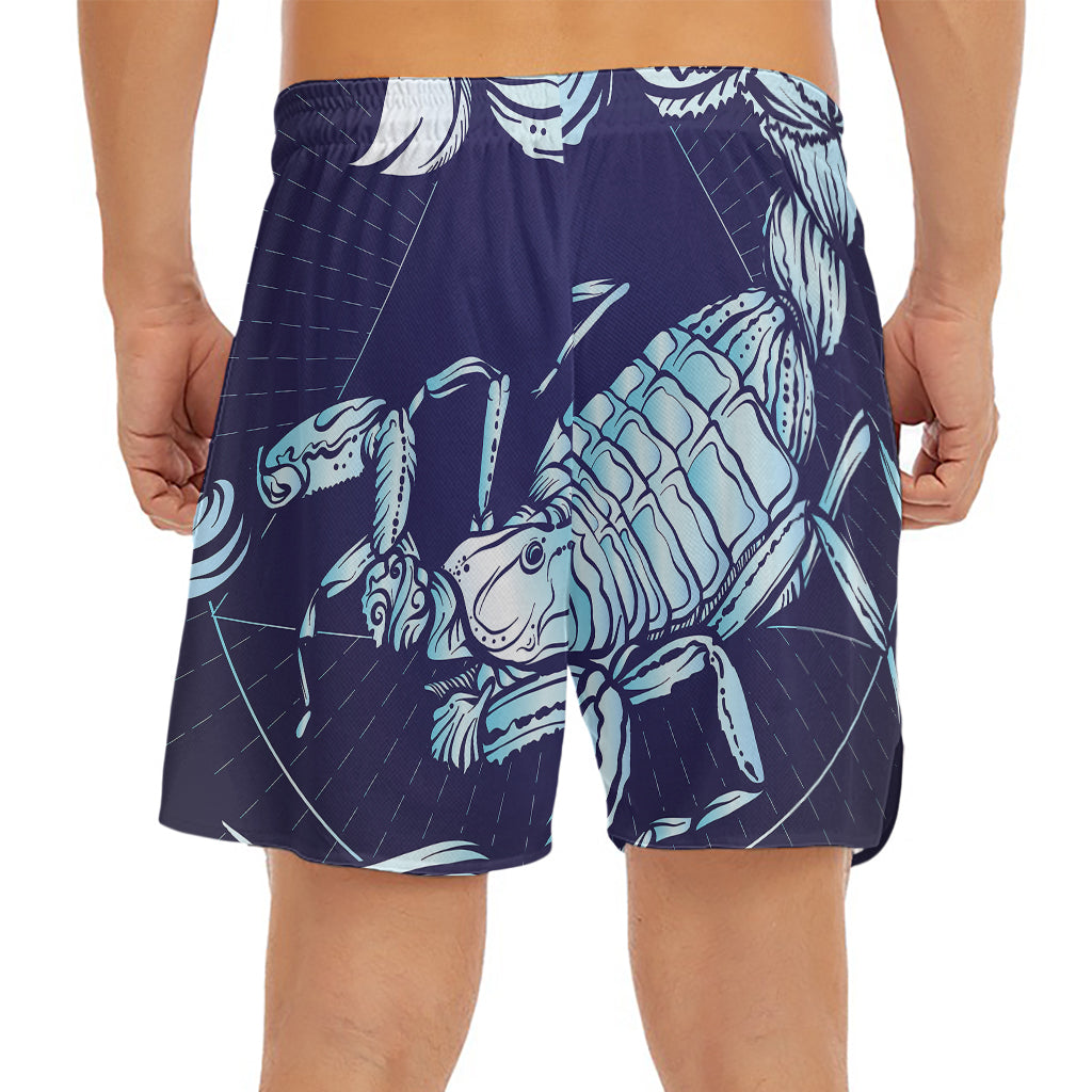 Astrological Scorpio Sign Print Men's Split Running Shorts