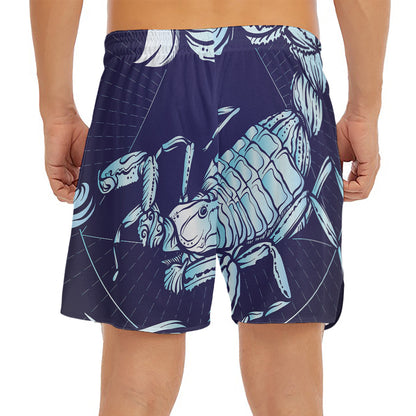 Astrological Scorpio Sign Print Men's Split Running Shorts