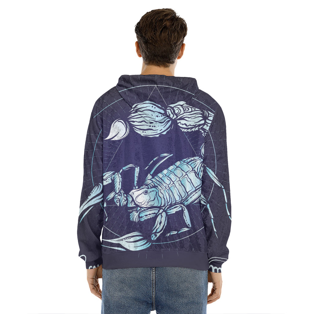 Astrological Scorpio Sign Print Men's Velvet Pullover Hoodie