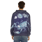 Astrological Scorpio Sign Print Men's Velvet Pullover Hoodie