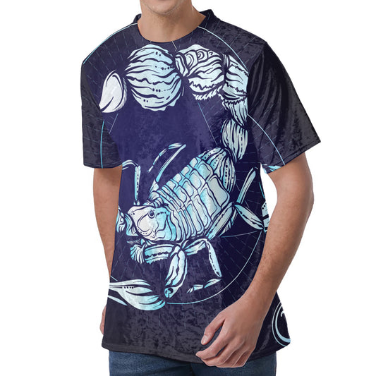 Astrological Scorpio Sign Print Men's Velvet T-Shirt