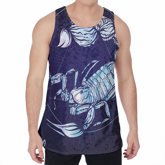 Astrological Scorpio Sign Print Men's Velvet Tank Top