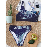 Astrological Scorpio Sign Print One Shoulder Bikini Top