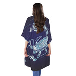 Astrological Scorpio Sign Print Open Front Beach Cover Up