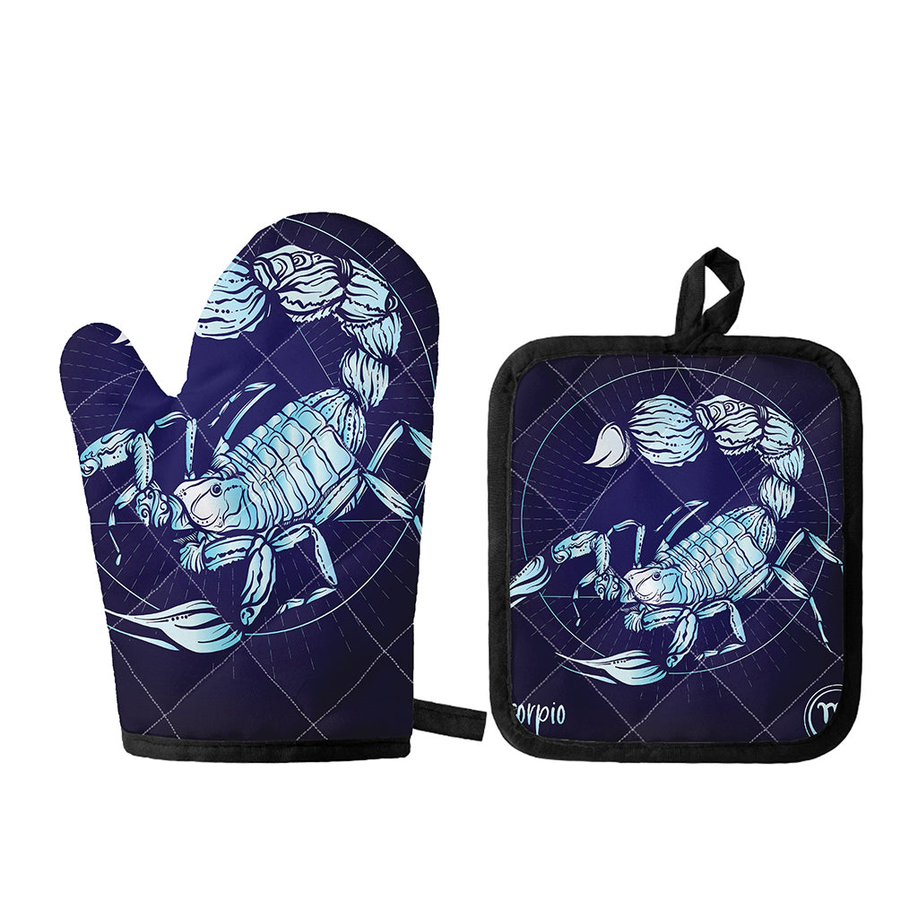 Astrological Scorpio Sign Print Oven Mitt And Pot Holder Set