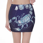 Astrological Scorpio Sign Print Pencil Mini Skirt