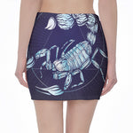 Astrological Scorpio Sign Print Pencil Mini Skirt