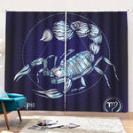 Astrological Scorpio Sign Print Pencil Pleat Curtains