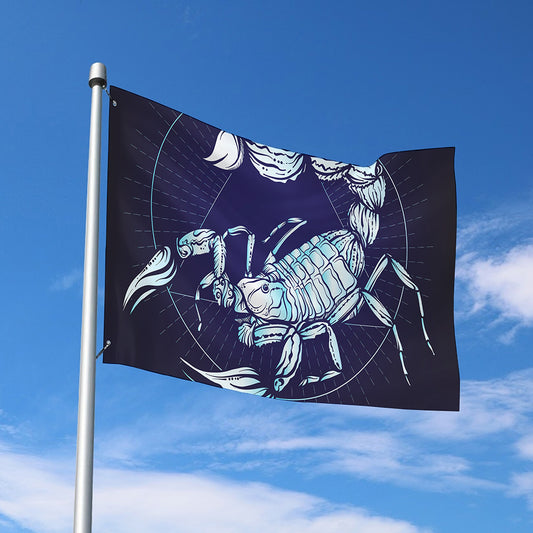 Astrological Scorpio Sign Print Polyester Flag