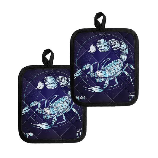 Astrological Scorpio Sign Print Pot Holders