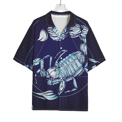 Astrological Scorpio Sign Print Rayon Hawaiian Shirt
